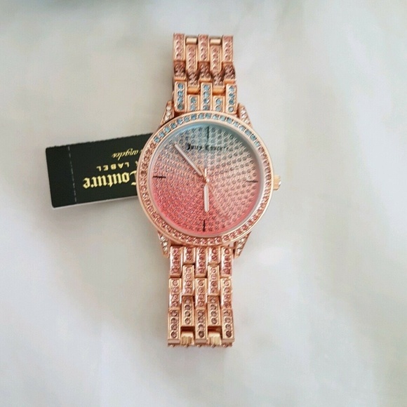 NWT Juicy Couture Rose Gold Ombre Crysyal Watch - Picture 2 of 3